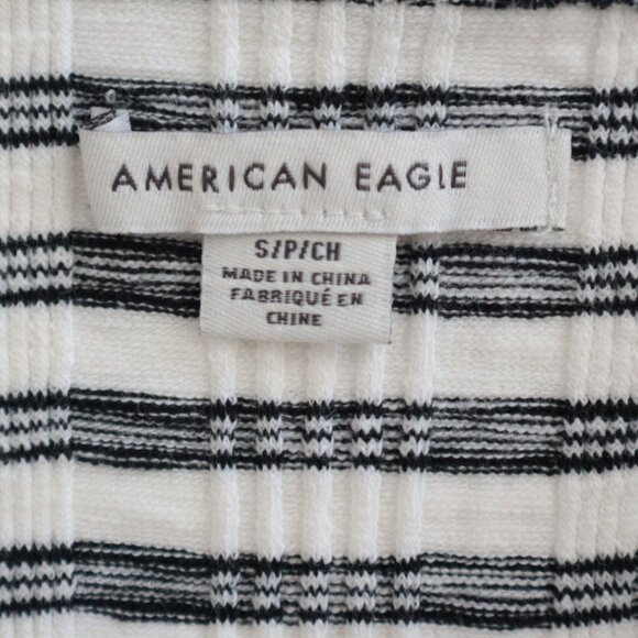 American Eagle Ribbed Square Neck Striped Tank Top | S - Picture 4 of 6